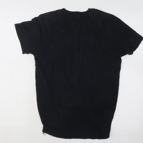 Missguided Womens Black Cotton Basic T-Shirt Size M Round Neck - Purple Rain