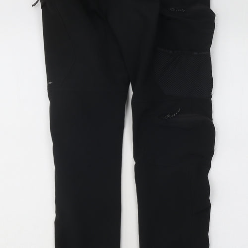 Monterrain Mens Black Polyester Trousers Size XS L29 in Regular Button