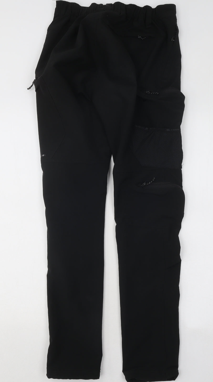 Monterrain Mens Black Polyester Trousers Size XS L29 in Regular Button