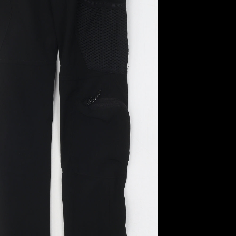 Monterrain Mens Black Polyester Trousers Size XS L29 in Regular Button