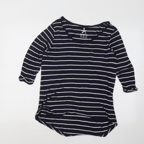 Atmosphere Womens Blue Scoop Neck Striped Viscose Pullover Jumper Size 16