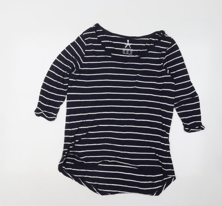 Atmosphere Womens Blue Scoop Neck Striped Viscose Pullover Jumper Size 16