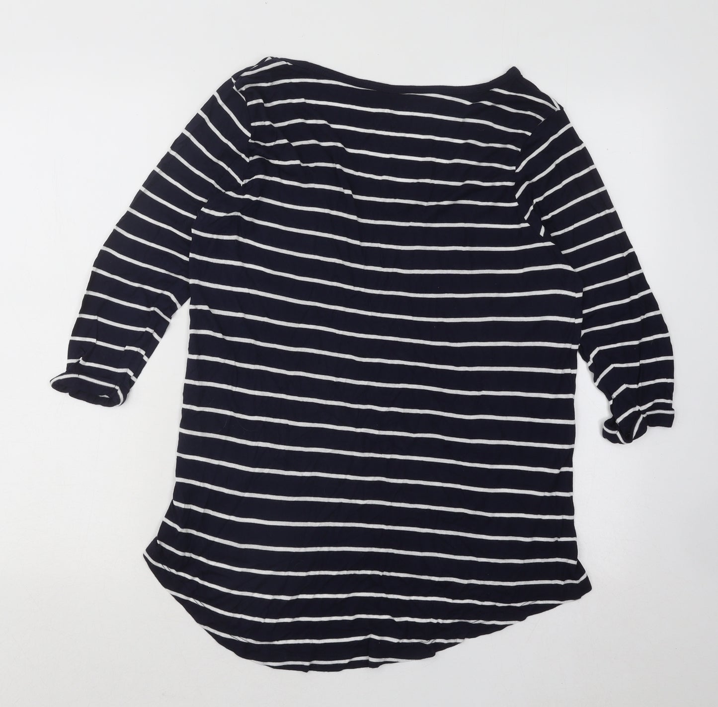 Atmosphere Womens Blue Scoop Neck Striped Viscose Pullover Jumper Size 16