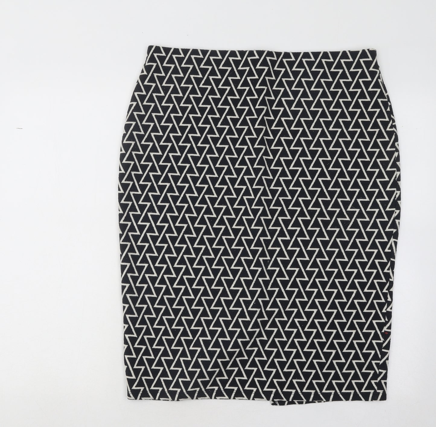 George Womens Black Geometric Polyester Straight & Pencil Skirt Size 16