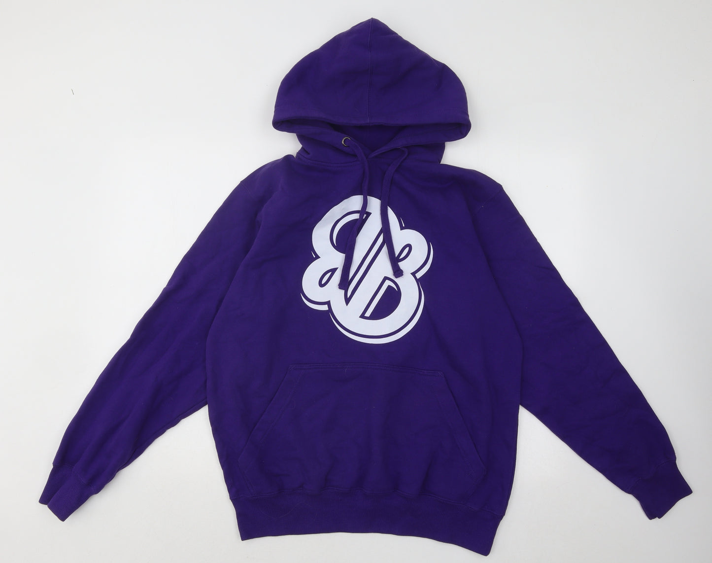 FDM Mens Purple Cotton Pullover Hoodie Size M