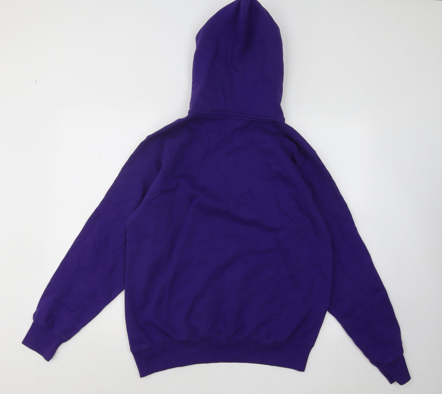 FDM Mens Purple Cotton Pullover Hoodie Size M