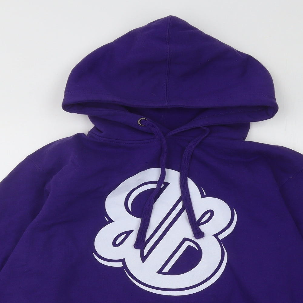 FDM Mens Purple Cotton Pullover Hoodie Size M