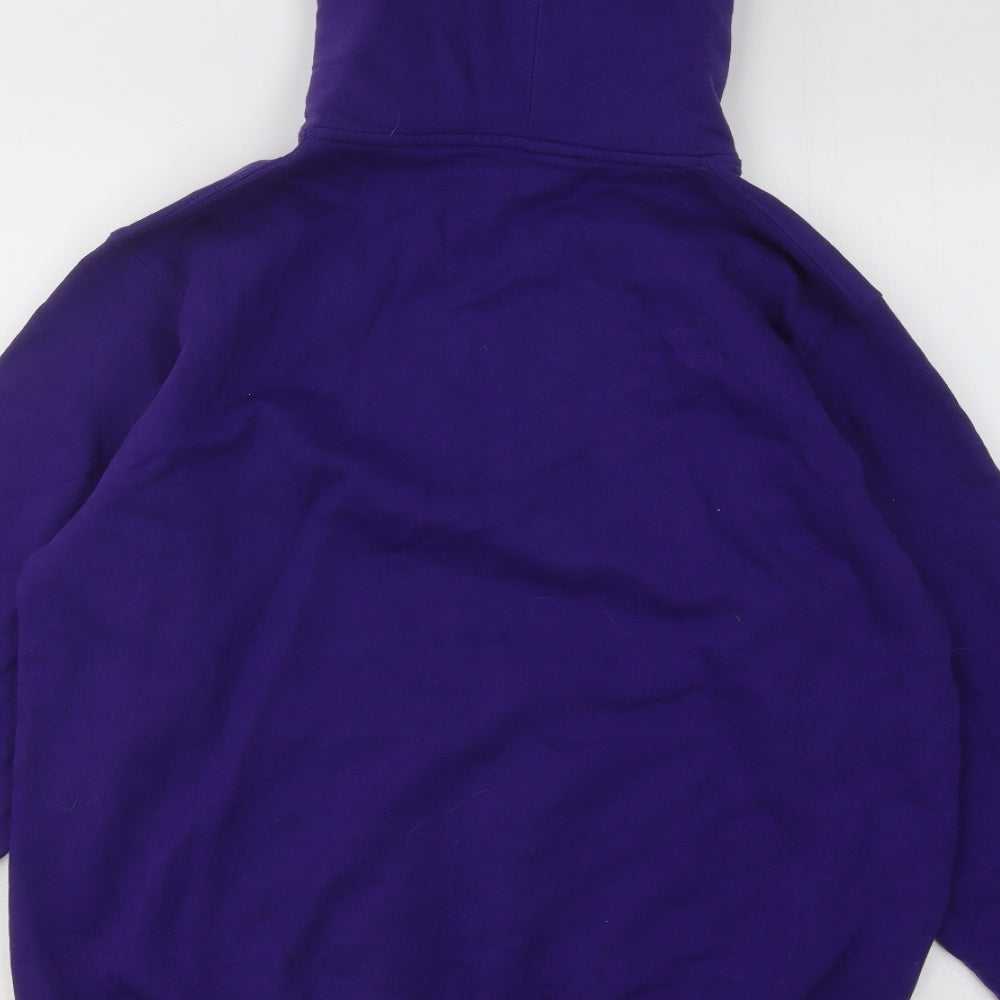 FDM Mens Purple Cotton Pullover Hoodie Size M