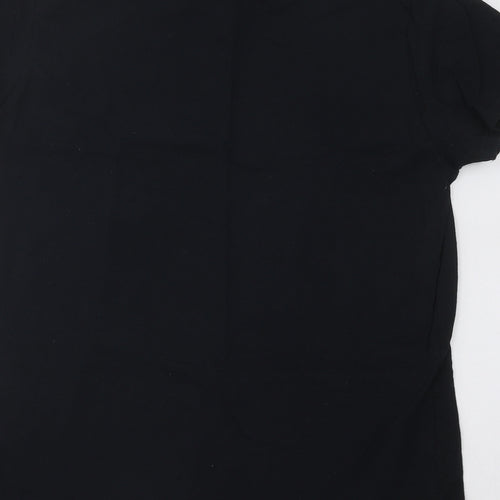 Gildan Mens Black Cotton T-Shirt Size L Round Neck - USA Rugby