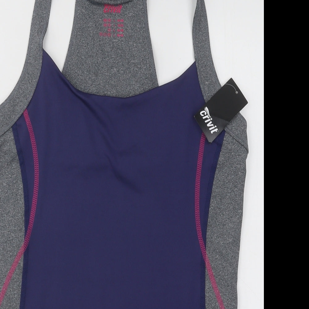 Crivit Womens Blue Polyester Basic Tank Size 18 Round Neck Pullover