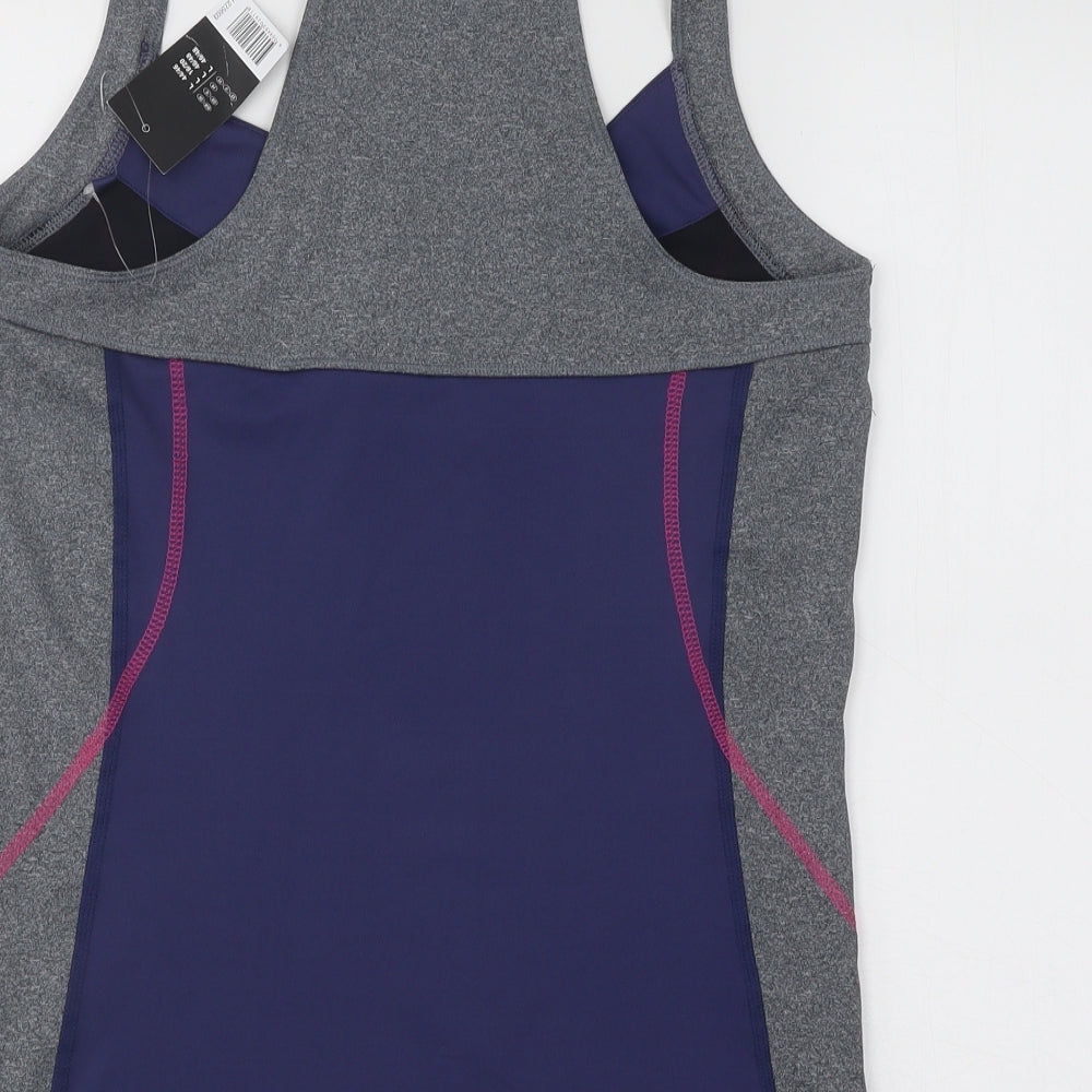 Crivit Womens Blue Polyester Basic Tank Size 18 Round Neck Pullover