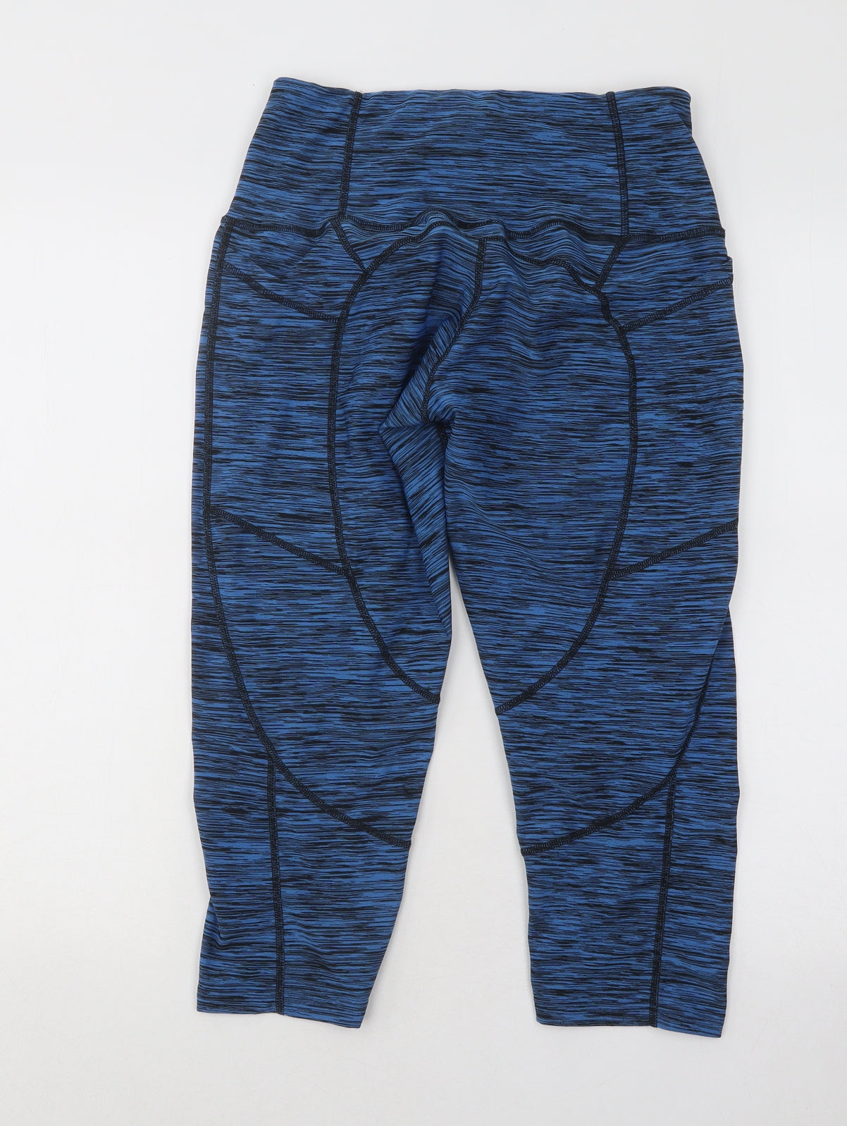 Sugar Pocket Womens Blue Geometric Polyester Cropped Leggings Size L L19 in Regular Pullover