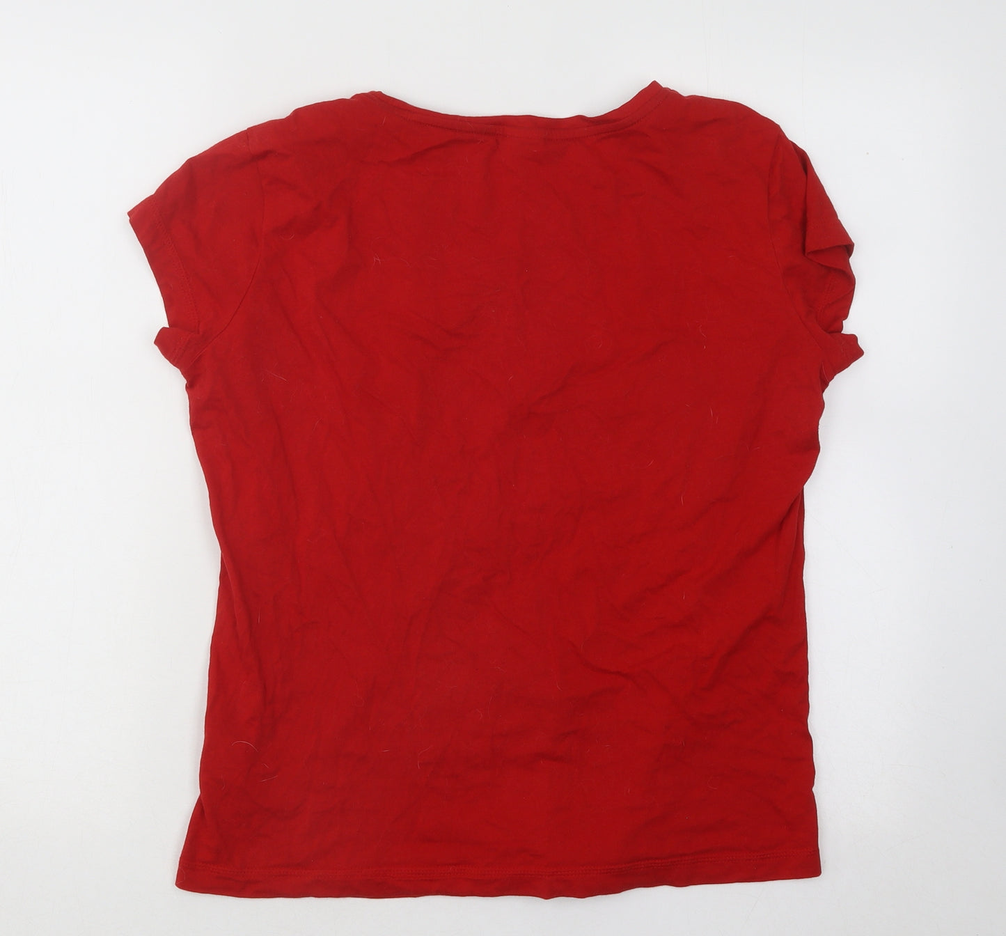 Team GB Womens Red Cotton Basic T-Shirt Size 14 Round Neck - Team GB
