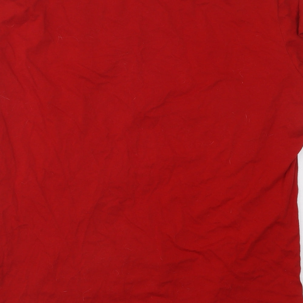 Team GB Womens Red Cotton Basic T-Shirt Size 14 Round Neck - Team GB