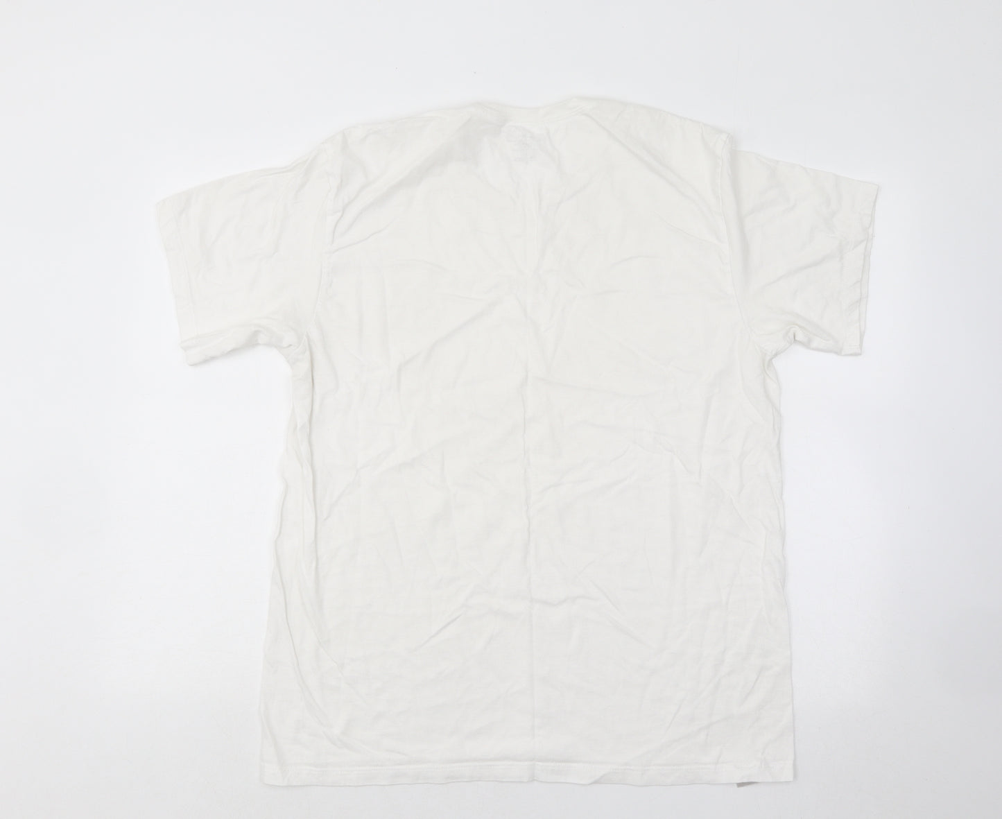 Calvin Klein Mens White Cotton T-Shirt Size L Round Neck