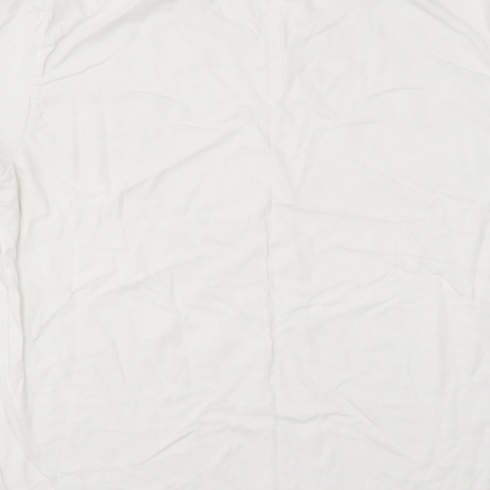 Calvin Klein Mens White Cotton T-Shirt Size L Round Neck