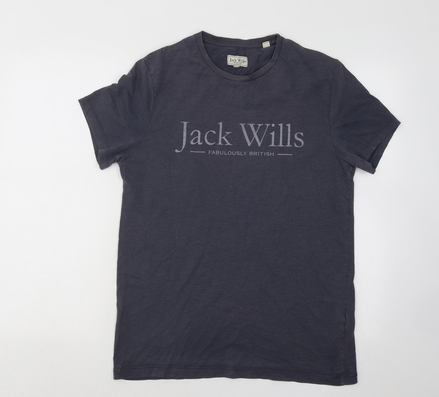 Jack Wills Womens Grey Cotton Basic T-Shirt Size S Round Neck