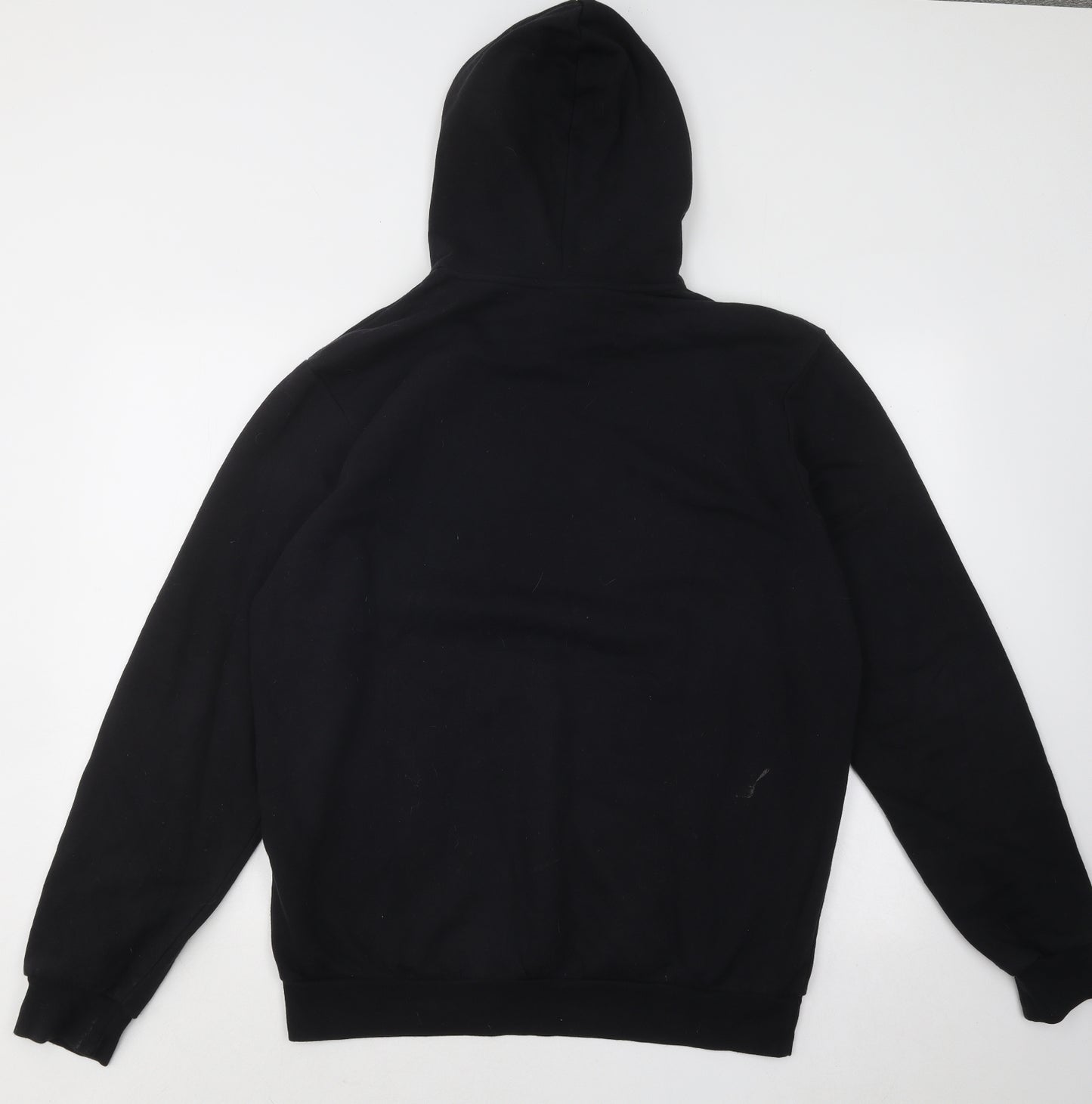 adidas Mens Black Cotton Pullover Hoodie Size L