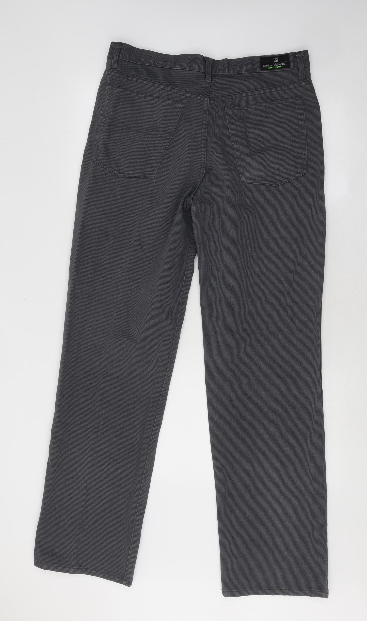 Ralph Valencino Mens Grey Cotton Straight Jeans Size 34 in L33 in Regular Button