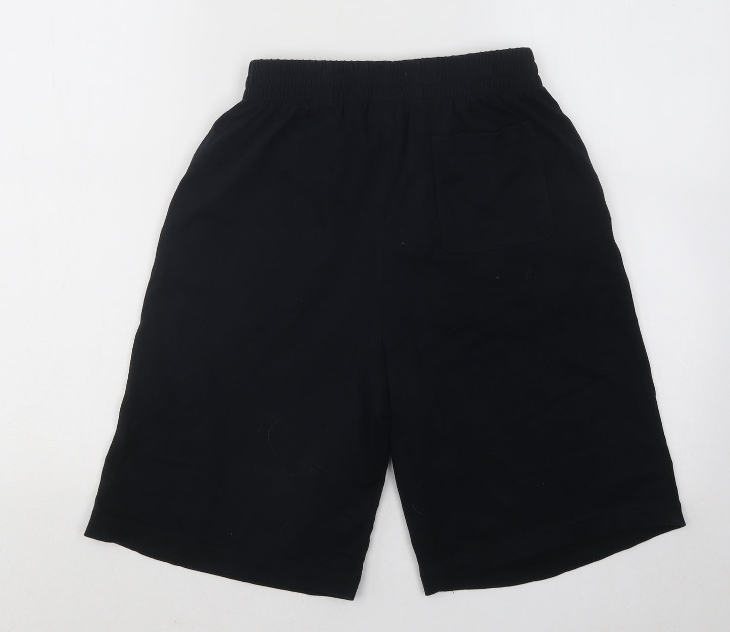 Nike Boys Black Cotton Sweat Shorts Size 13-14 Years Regular Drawstring