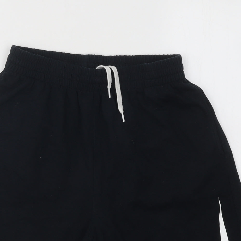 Nike Boys Black Cotton Sweat Shorts Size 13-14 Years Regular Drawstring