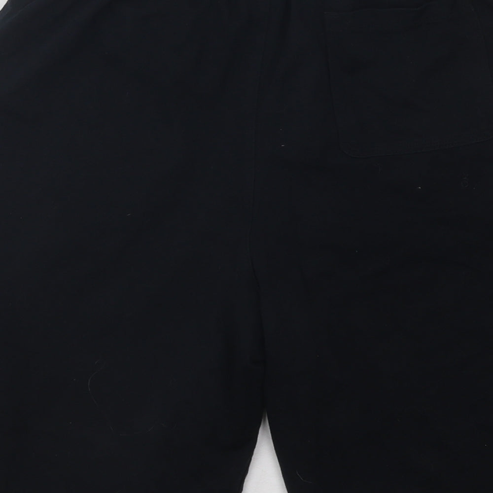 Nike Boys Black Cotton Sweat Shorts Size 13-14 Years Regular Drawstring