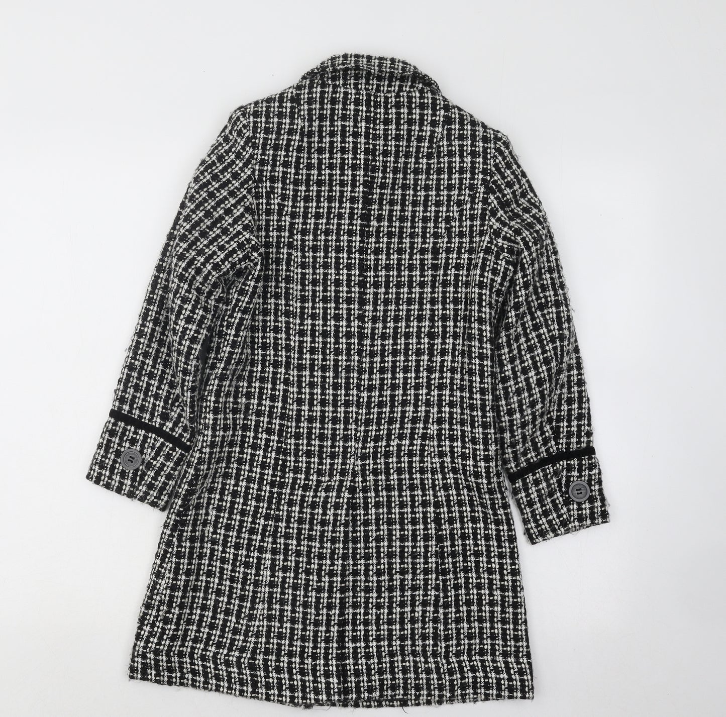Embargo Girls Black Geometric Overcoat Coat Size 7-8 Years Button