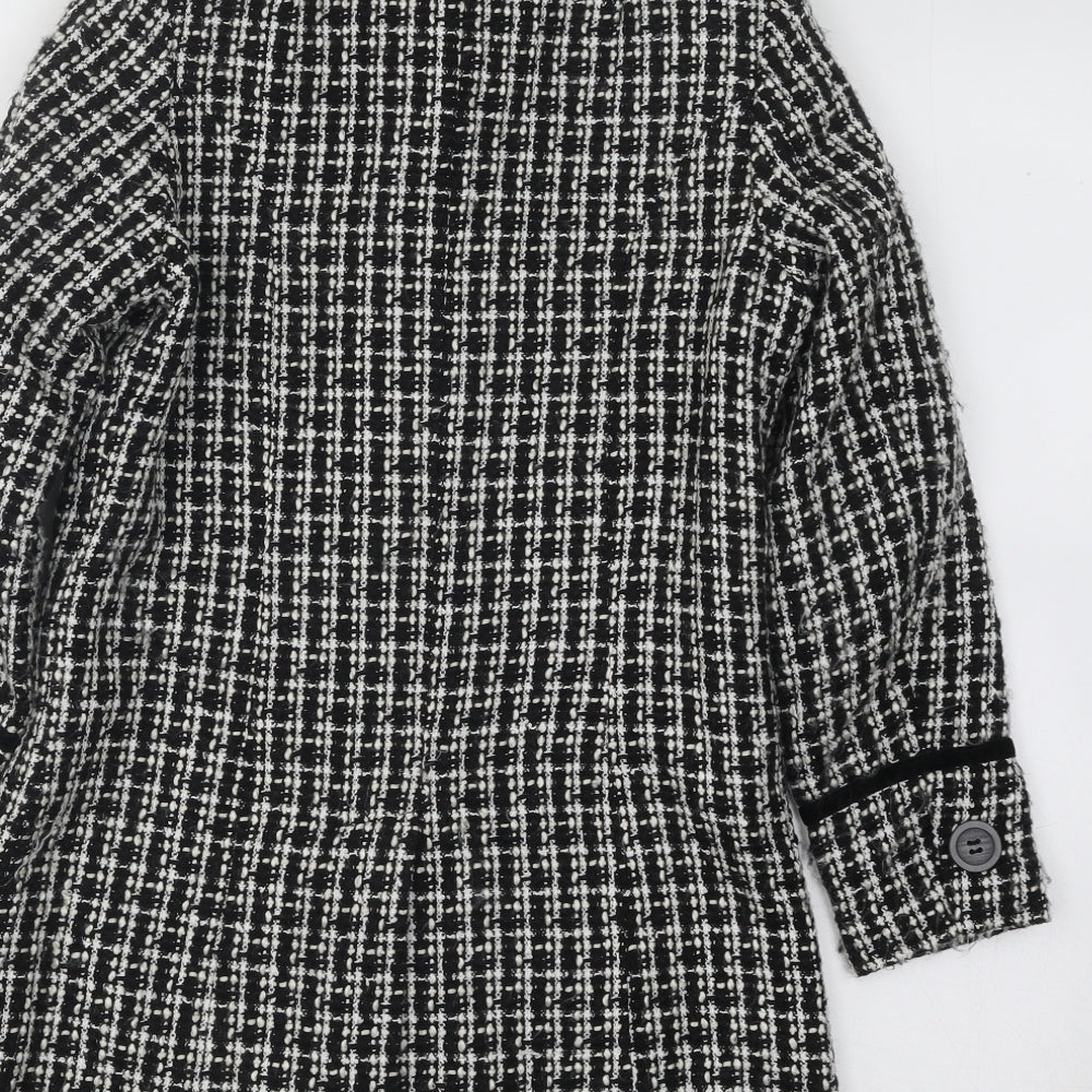 Embargo Girls Black Geometric Overcoat Coat Size 7-8 Years Button