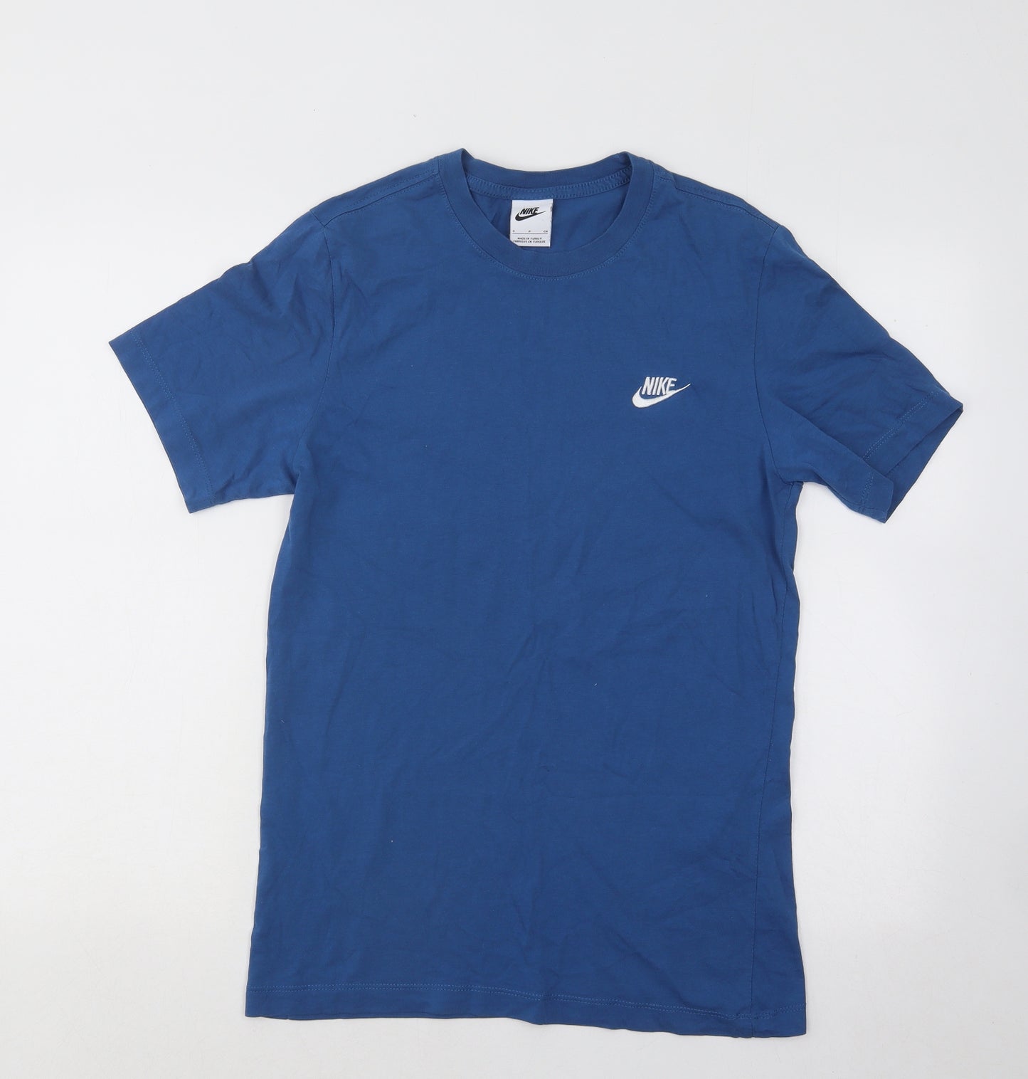 Nike Mens Blue Cotton T-Shirt Size S Round Neck