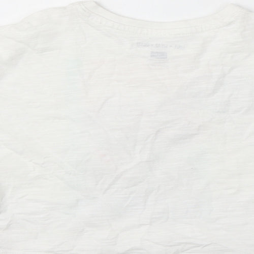 F&F Girls White Cotton Basic T-Shirt Size 5-6 Years Round Neck - Ready For The Summer