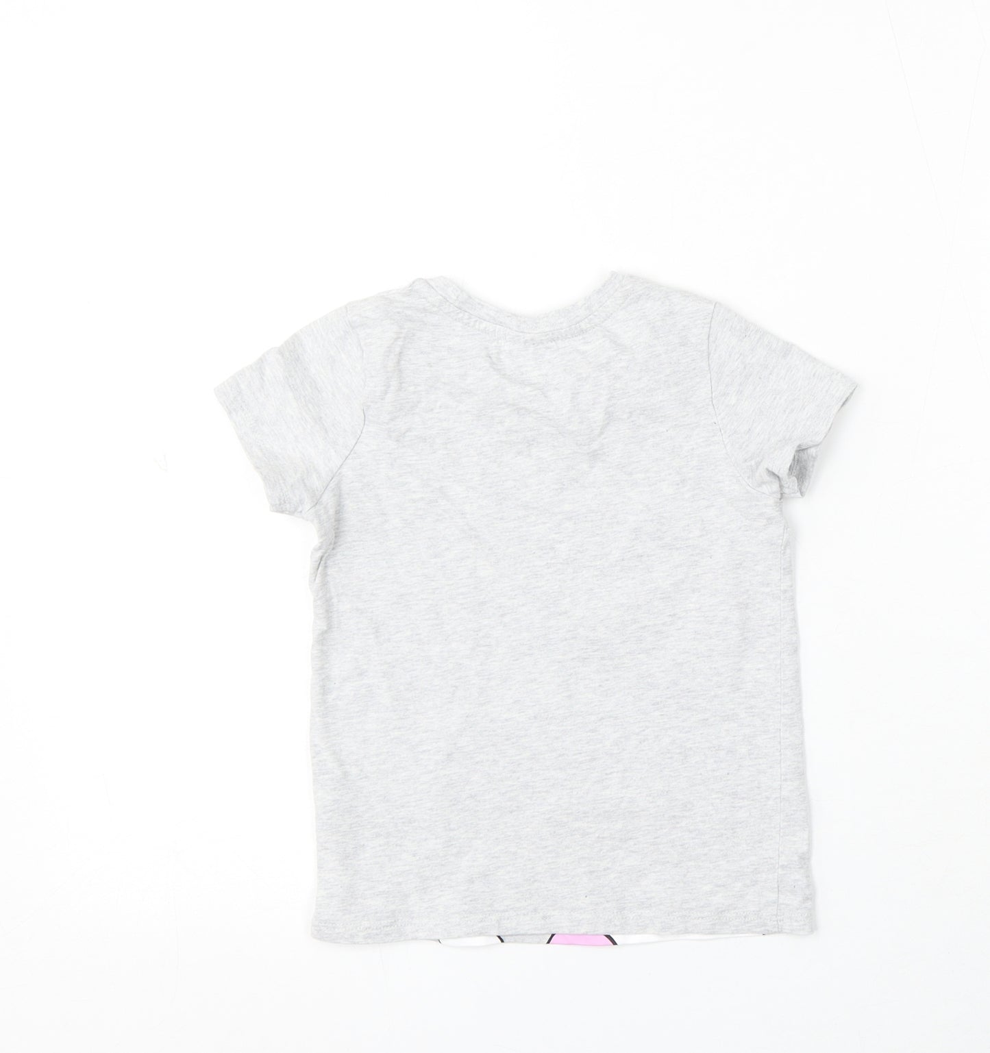 George Girls Grey Cotton Basic T-Shirt Size 4-5 Years Round Neck - Daisy Duck