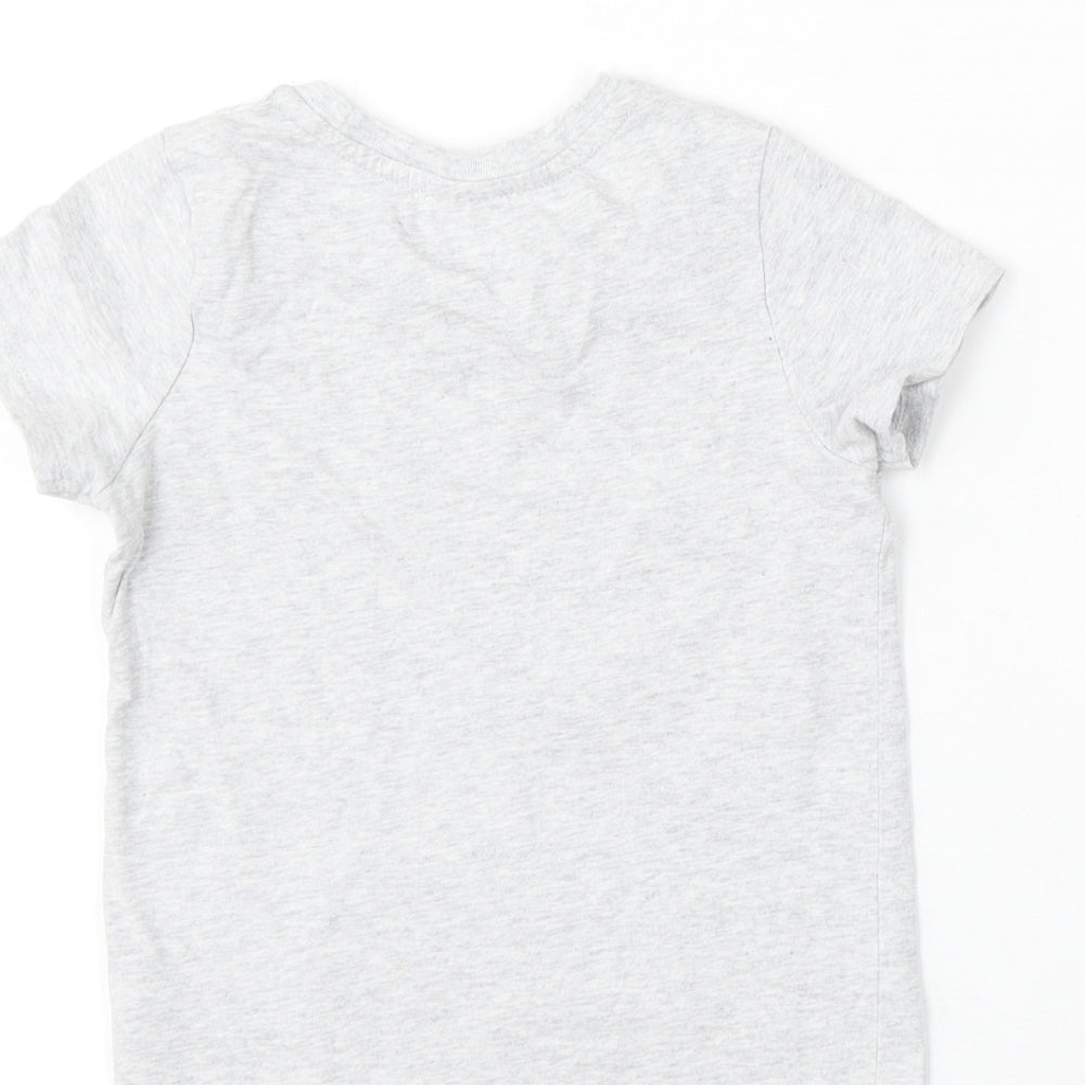 George Girls Grey Cotton Basic T-Shirt Size 4-5 Years Round Neck - Daisy Duck