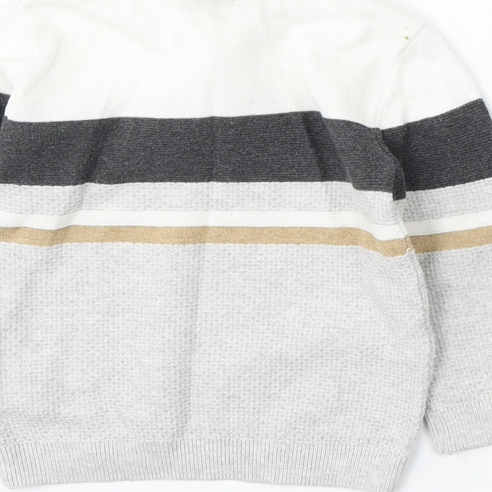 NEXT Boys White Cotton Basic Polo Size 9-12 Months Collared Zip