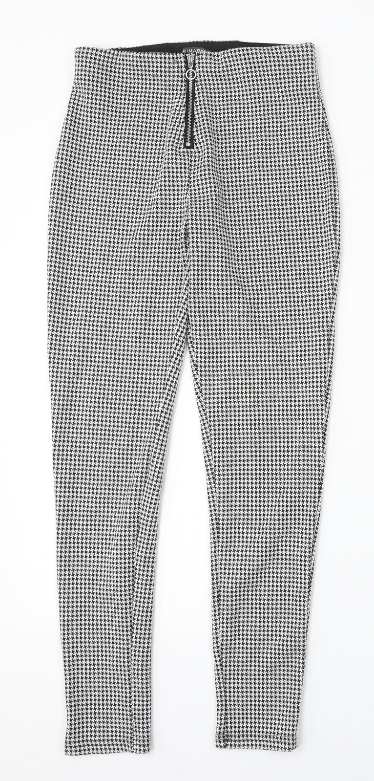 Primark Girls White Houndstooth Polyester Jegging Trousers Size 12-13 Years Regular Zip - Leggings