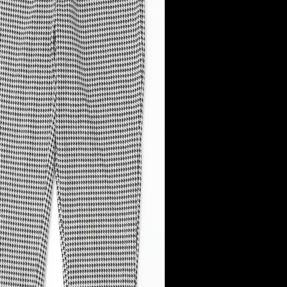 Primark Girls White Houndstooth Polyester Jegging Trousers Size 12-13 Years Regular Zip - Leggings