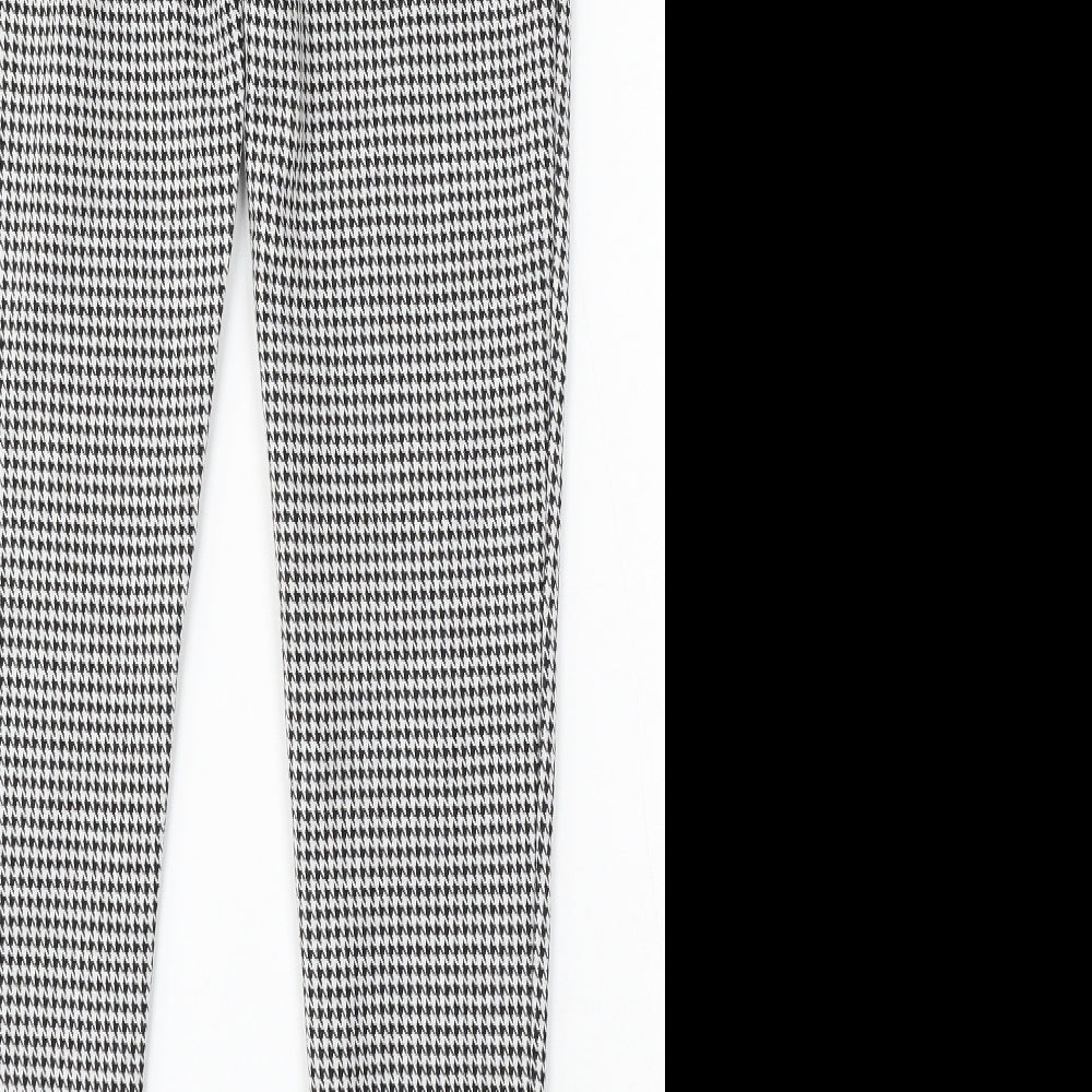 Primark Girls White Houndstooth Polyester Jegging Trousers Size 12-13 Years Regular Zip - Leggings