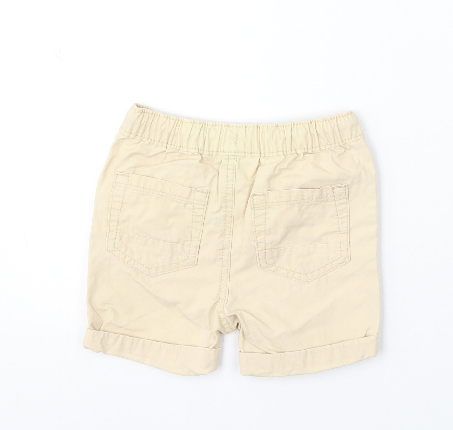 George Boys Beige Cotton Cargo Shorts Size 2-3 Years Regular Drawstring