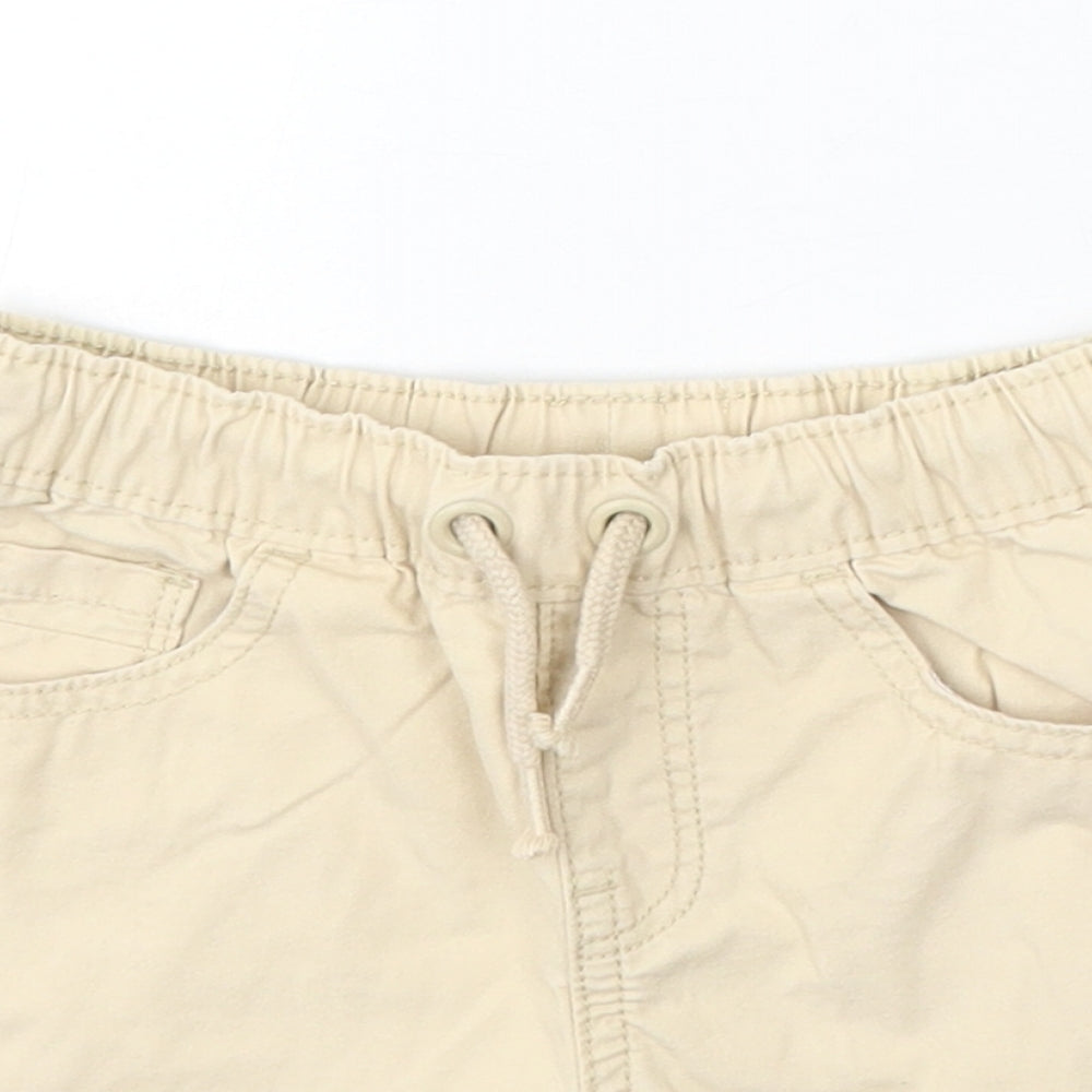 George Boys Beige Cotton Cargo Shorts Size 2-3 Years Regular Drawstring