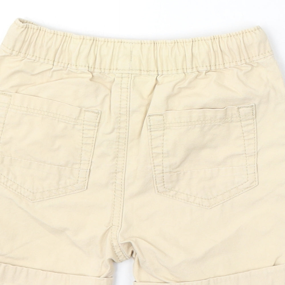 George Boys Beige Cotton Cargo Shorts Size 2-3 Years Regular Drawstring