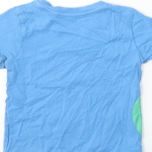 BHS Boys Blue Cotton Basic T-Shirt Size 12-18 Months Round Neck - Snap Snap Snap