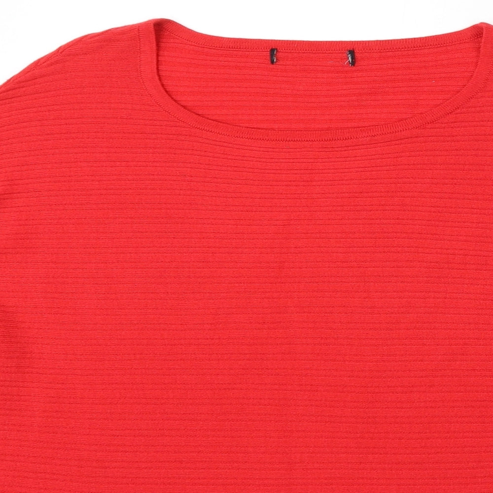 F&F Womens Red Round Neck Acrylic Pullover Jumper Size 10