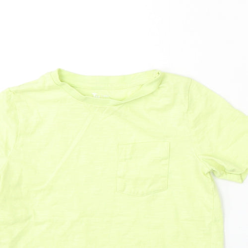 TU Boys Green Cotton Basic T-Shirt Size 5 Years Round Neck