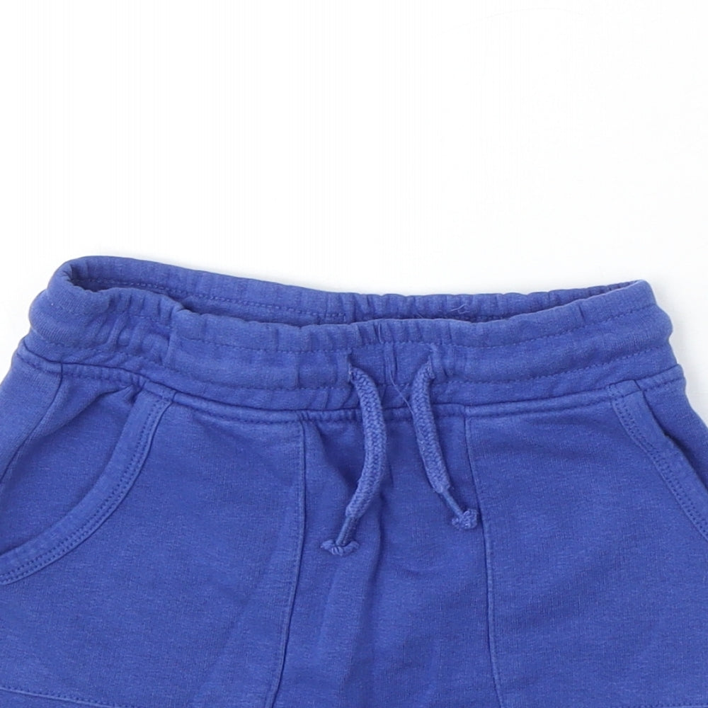 George Boys Blue Cotton Sweat Shorts Size 4-5 Years Regular Drawstring