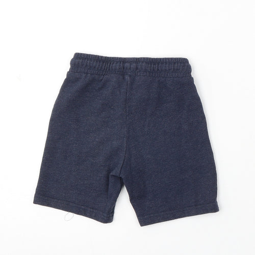 F&F Boys Blue Cotton Sweat Shorts Size 3-4 Years Regular Drawstring - Lightning Bolt