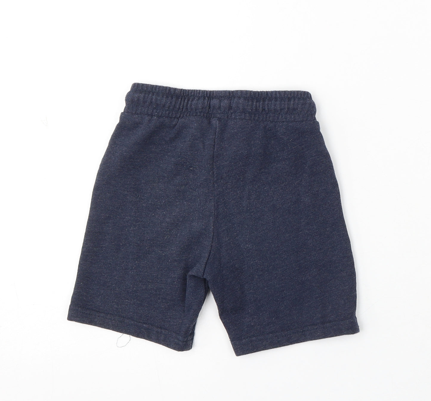 F&F Boys Blue Cotton Sweat Shorts Size 3-4 Years Regular Drawstring - Lightning Bolt