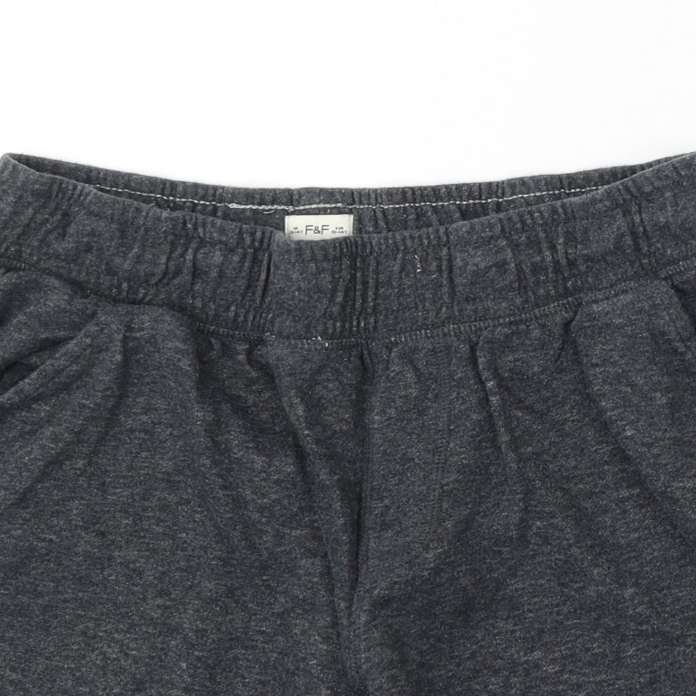F&F Boys Grey Cotton Sweat Shorts Size 13-14 Years Regular