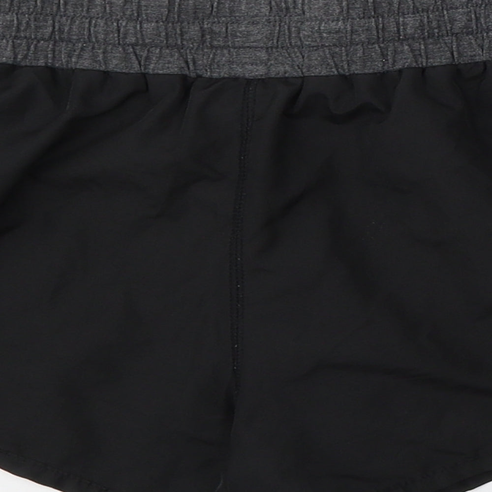 Workout Womens Black Polyester Athletic Shorts Size 12 L3 in Regular Drawstring