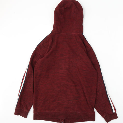 George Boys Red Striped Cotton Full Zip Hoodie Size 12-13 Years Zip