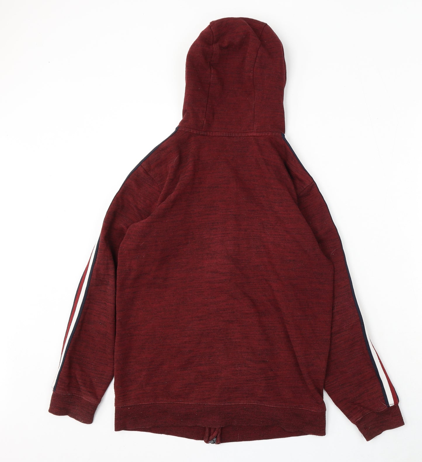 George Boys Red Striped Cotton Full Zip Hoodie Size 12-13 Years Zip