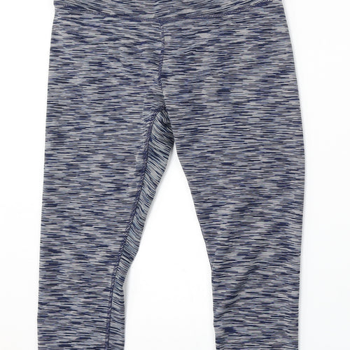 Preworn Womens Blue Striped Polyester Jogger Leggings Size S L21 in Regular